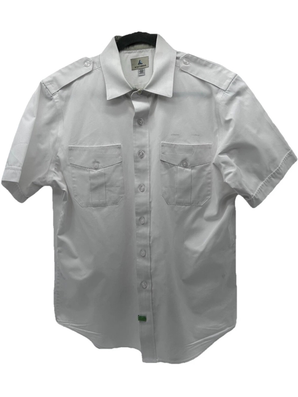 Aeropostale White Short-Sleeve Button-Down with Dual Chest Pockets